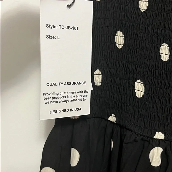 585. TULIP CREATIONS strapless polka dot balloon midi dress Sz L NWT - Picture 10 of 10